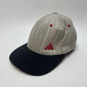 Y2K Adidas Red / Gray / Black Flex fit Baseball Cap Hat Men Sz L / XL